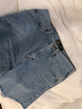 Lee Light Blue Washed Denim Shorts